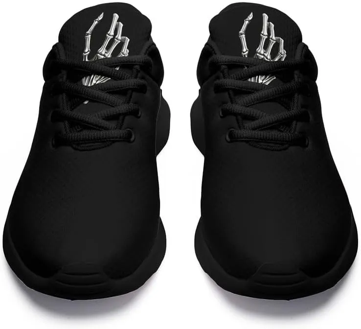 Women's Running Shoes with Unique Skull Rose Print, Non Slip Athletic Gym Training Walking Sneakers for Men