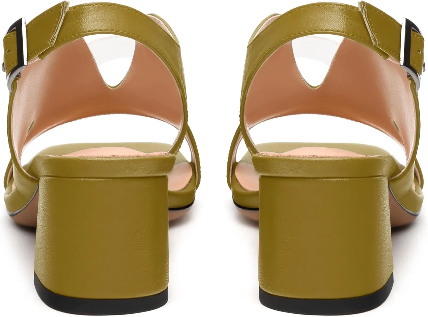 Womens Slingback Sandals, Peep Toe Mid Block heel Sandals for Women, Leather Insole Comfort Sandals 2"