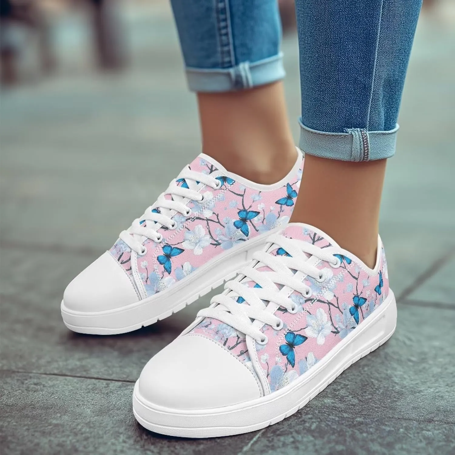 Women’s Slip on Canvas Shoes Classic Arch Support Sneakers Loafers Shoes Casual Fashion Low-Top Slip Ons US 5.5-13.5