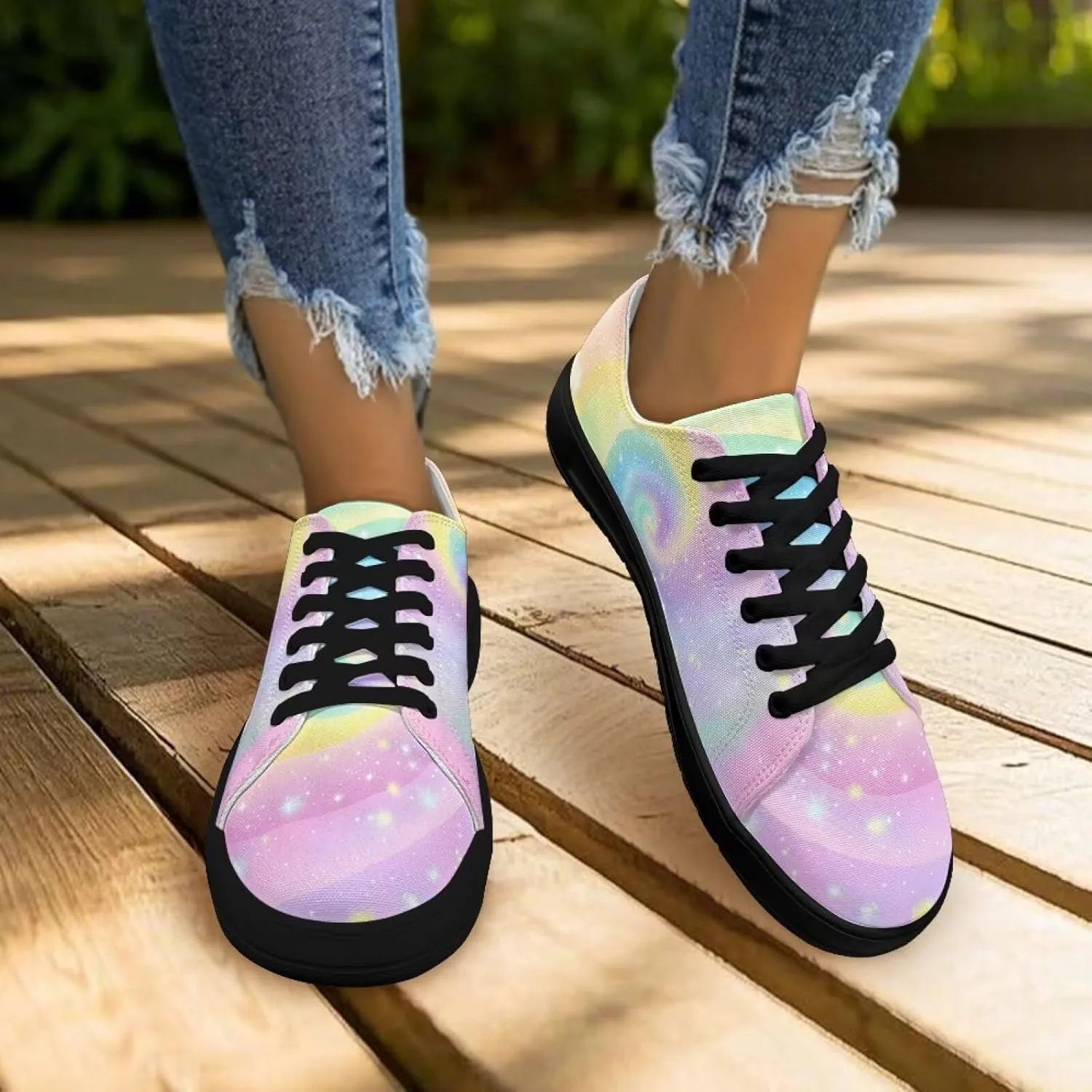 Women's Slip On Canvas Tennis Shoes Low Top Fashion Sneakers Casual Flats Walking Shoes Comfy Loafers US 5.5-13.5