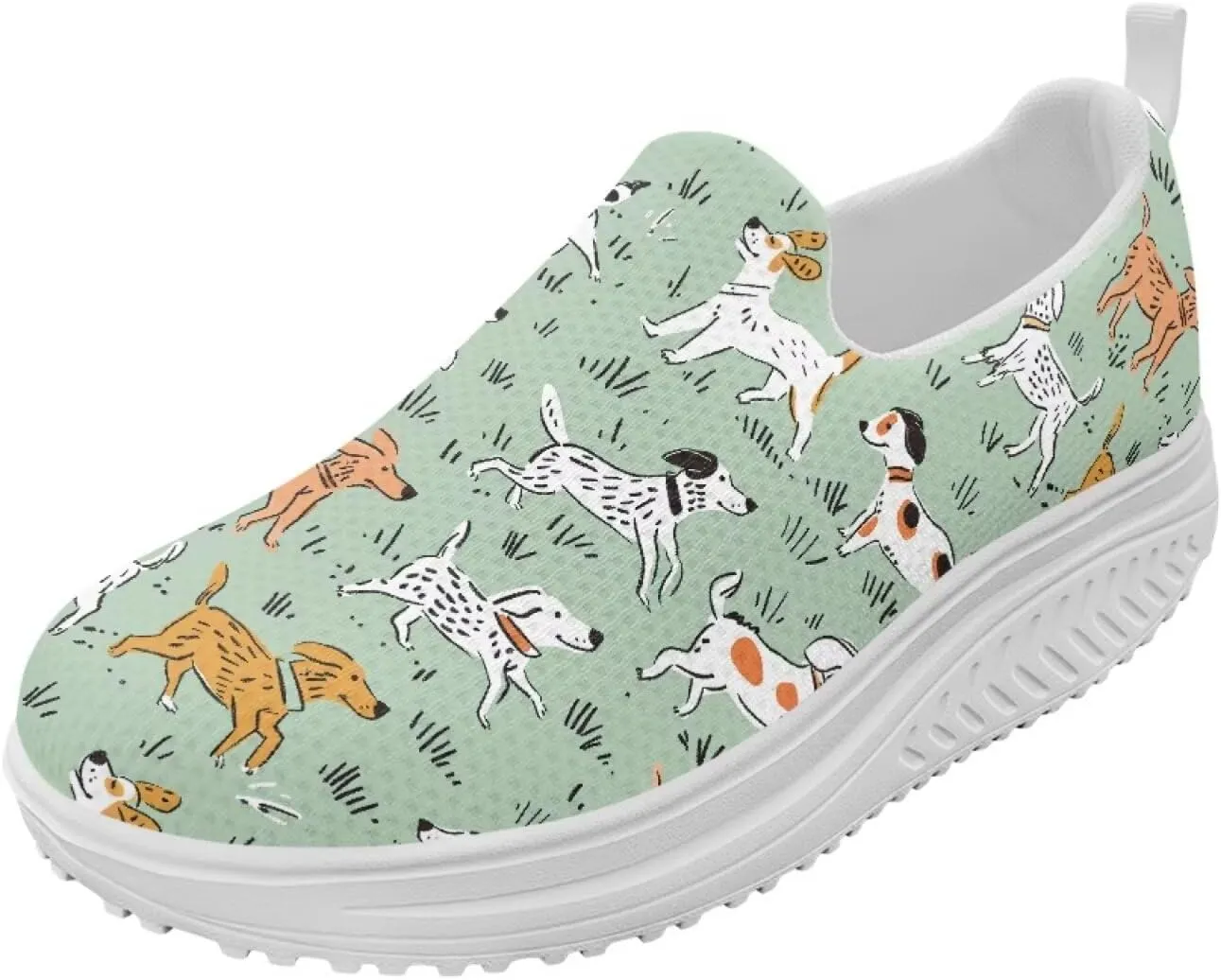 Womens Slip on Shoes Comfortable Slip Resistant Wedge Rocker Bottom Walking Lightweight Casual Sneakers