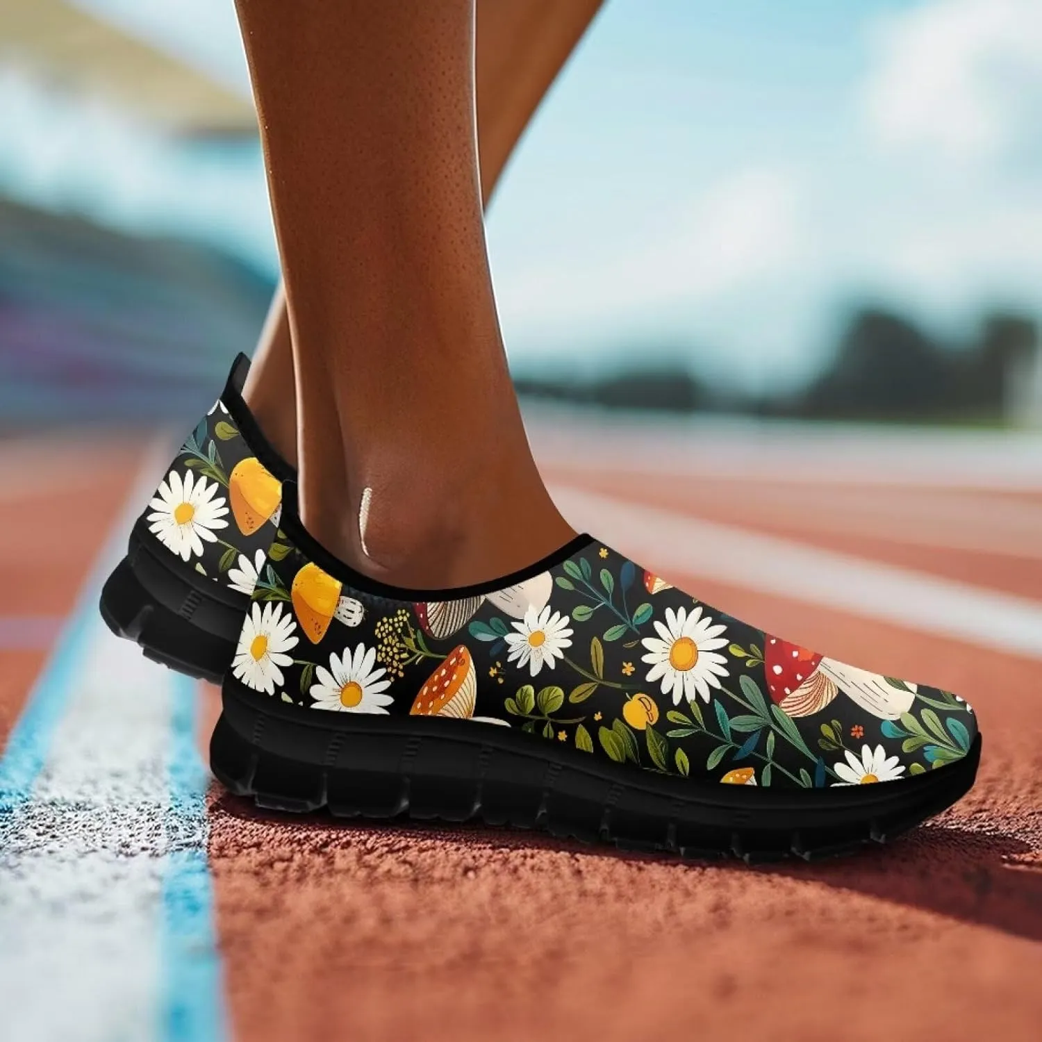 Women's Sneakers Casual Low Top Running Sneaker Flat Breathable Slip On Soft Holiday Play Athletic Shoes for Womens