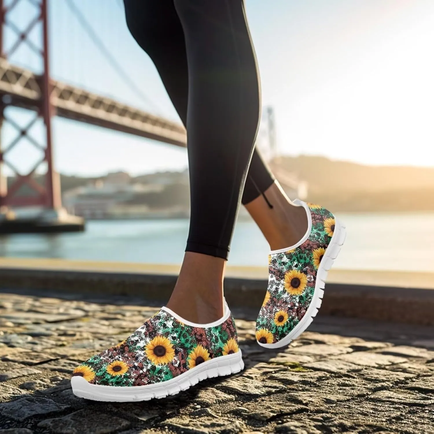Women's Sneakers Casual Low Top Walking Sneaker Flat Breathable Slip On Soft Holiday Outdoor Shoes for Women