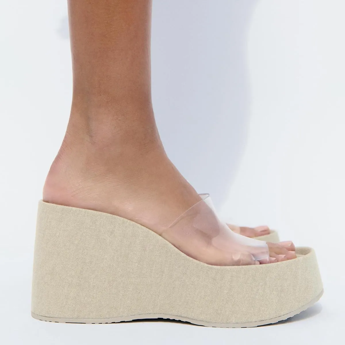 Women's Stylish Wide Vinyl Strap Wedge Sandals Comfortable High Heel & Durable Platform Sole for Easy Summer Walking Shoes for Women