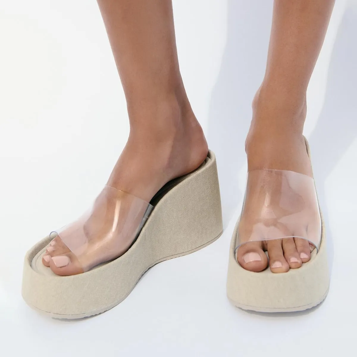 Women's Stylish Wide Vinyl Strap Wedge Sandals Comfortable High Heel & Durable Platform Sole for Easy Summer Walking Shoes for Women