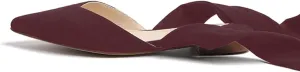 Women’s Suede Closed Pointed Toe Flats Elegant Wrap Around Ankle Strap Lace Up Ballet Shoes Low Heel Slingback Dress Wedding Party Sandals