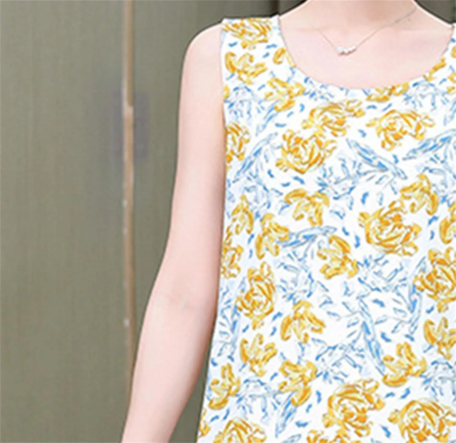 Women's Summer Boho Floral Midi Dress Sleeveless Beach Vacation Tank Sundress Casual Loose Comfort Fit
