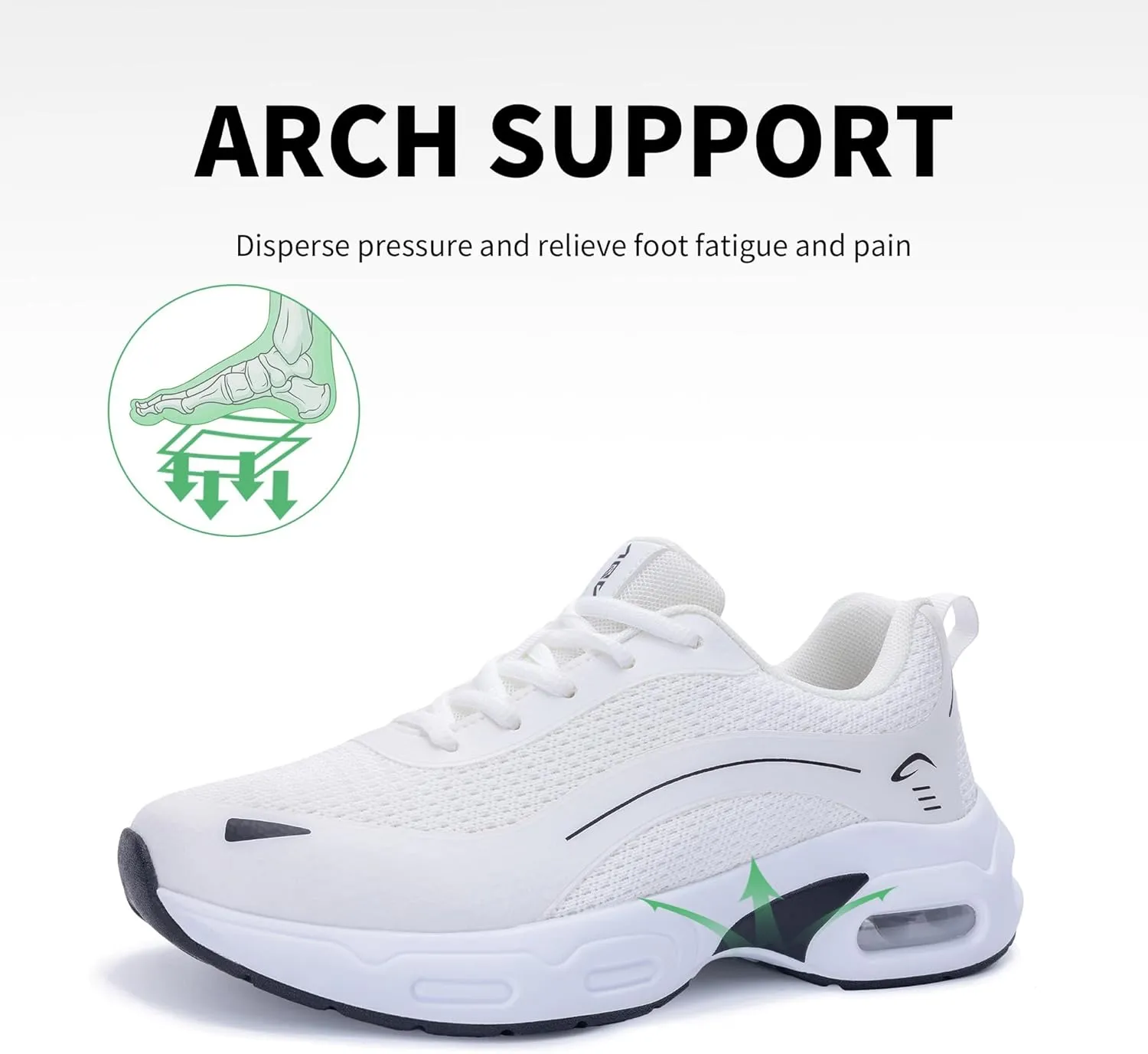 Womens Walking Shoes with Arch Support | Orthotic Sneakers for Plantar Fasciitis Foot Heel Pain Relief | Tennis Running Shoes US 6.5-11