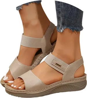Women's Wedge Orthopedic Walking Sports Sandals 2025,Summer Open Toe Backless Casual Dress Sandals Comfortable Fashion Orthotic Arch Support Outdoor Thick Sole Shoes