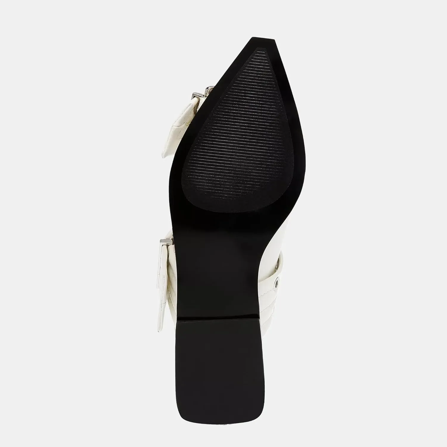 Women's Wide Welt Ballet Buckle Flats Comfortable Slingback Ballerina Squared Block Heel Sheos