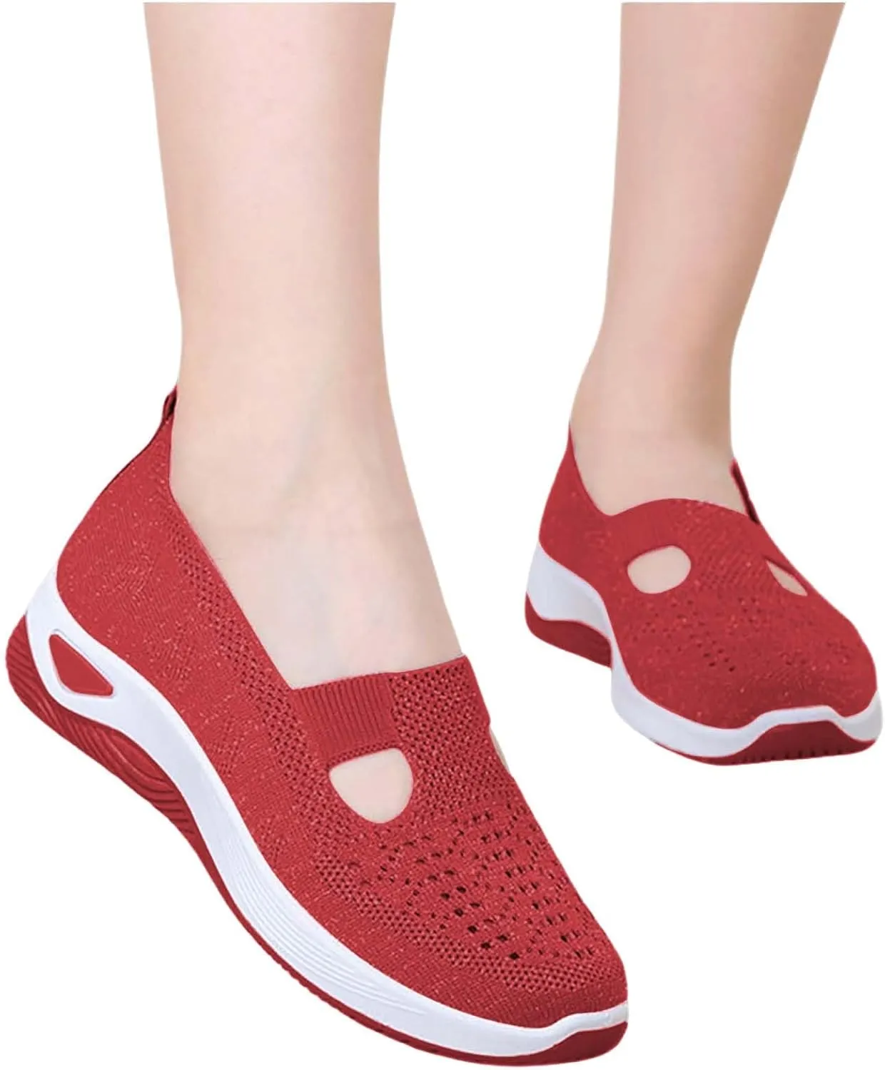 Women's Woven Orthopedic Breathable Soft Shoes Tennis Shoes Womens Wide Feet Casual Work Shoes Platform Sneakers White Tennis Shoe Loafers Dress Shoe