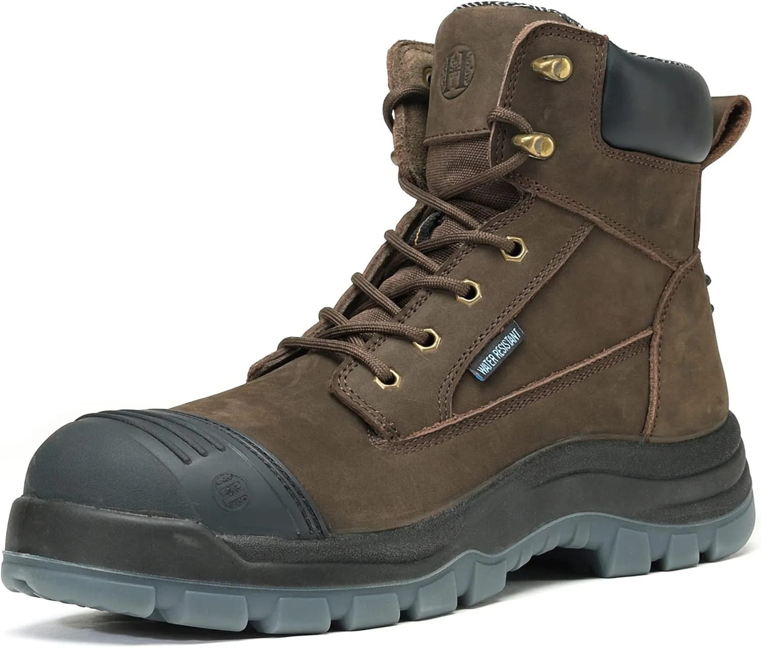 Work Boots for Men, 6" Composite Toe Waterproof Mens Work Boots, Non-Slip Puncture-Proof Safety EH Working Shoes