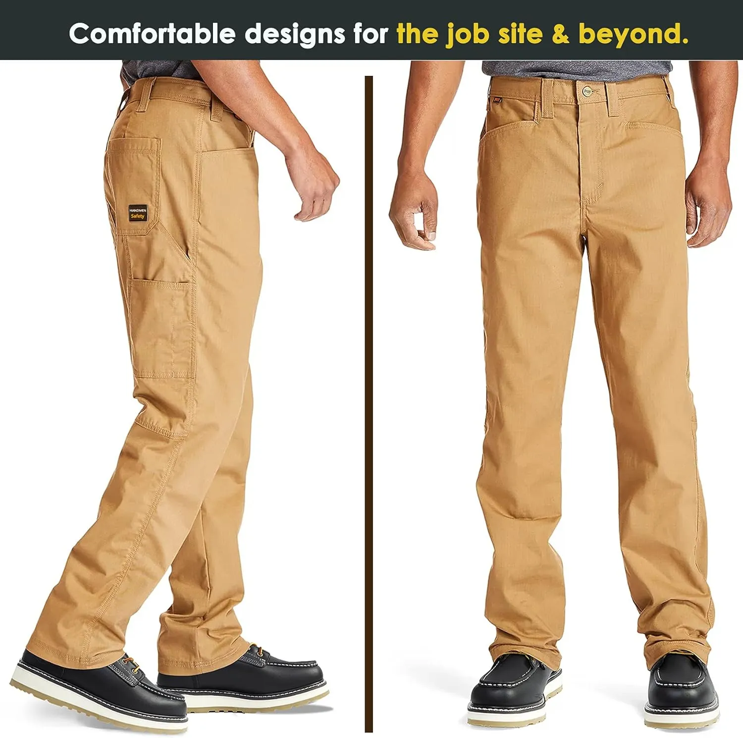 Work Boots for Men - 6" Composite/Soft Toe Mens Work Boots, Non-Slip Water Resistant EH Construction Work Shoes