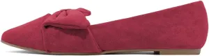 XYD Women's Pointed Toe Cozy Bowknot Ballet Flats Slip On Solid-Color Daily Casual Dress Shoes