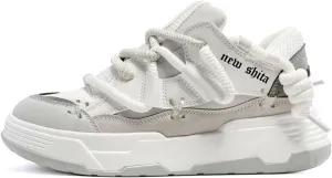 Y2K Sneakers Retro Thick Lace-Up Skate Shoes Fashionable Vintage Sneakers Chunky Sole Comfortable Casual Streetwear Shoes for Women and Men