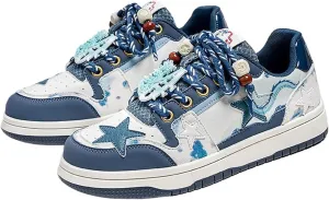 Y2K Walking Sneakers for Women Dragon Skate Shoes Star Chunky Platform Shoes Aesthetic Laces Up Streetwear Fit Well