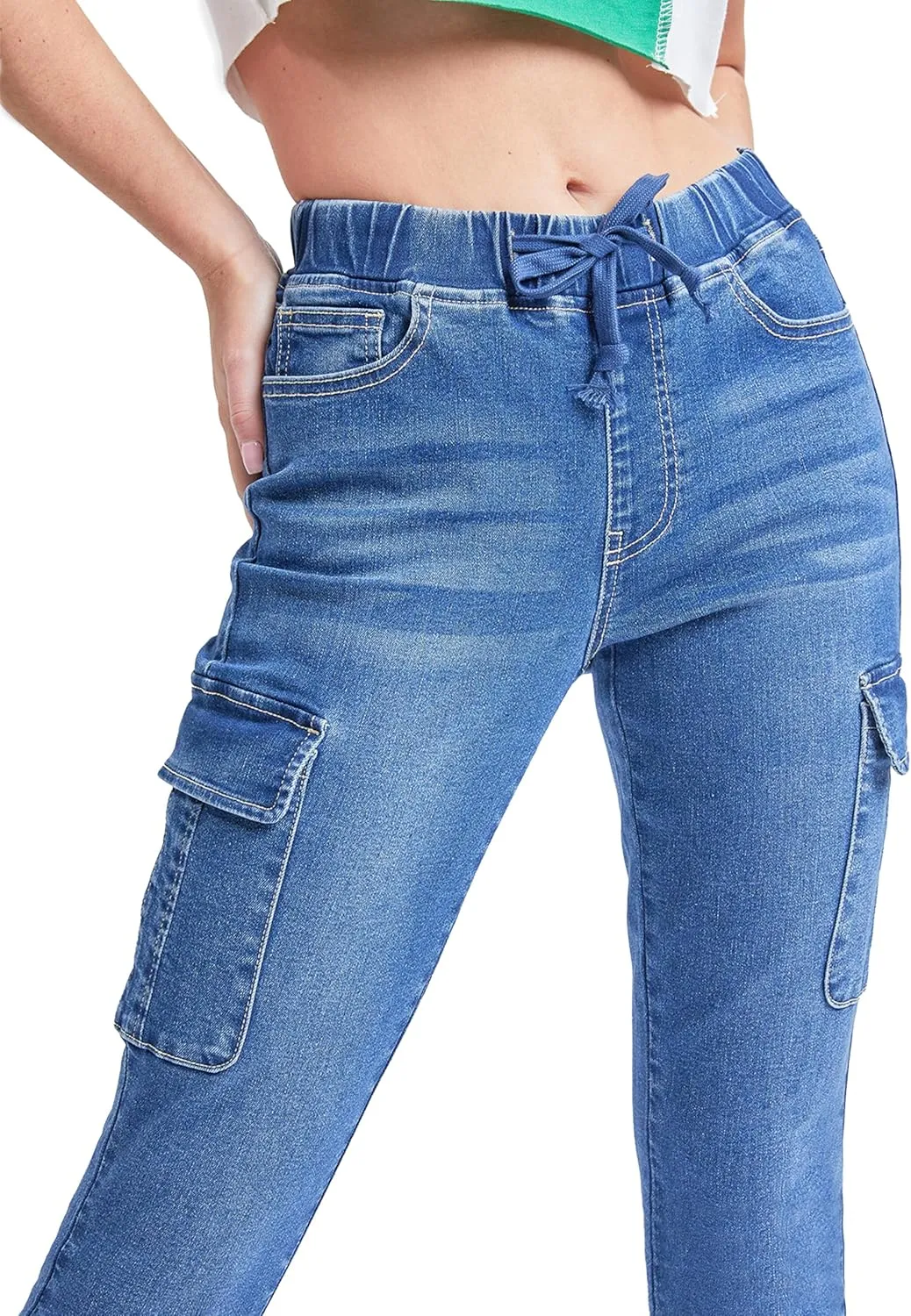 YMI Women's Skinny Cargo Jeans