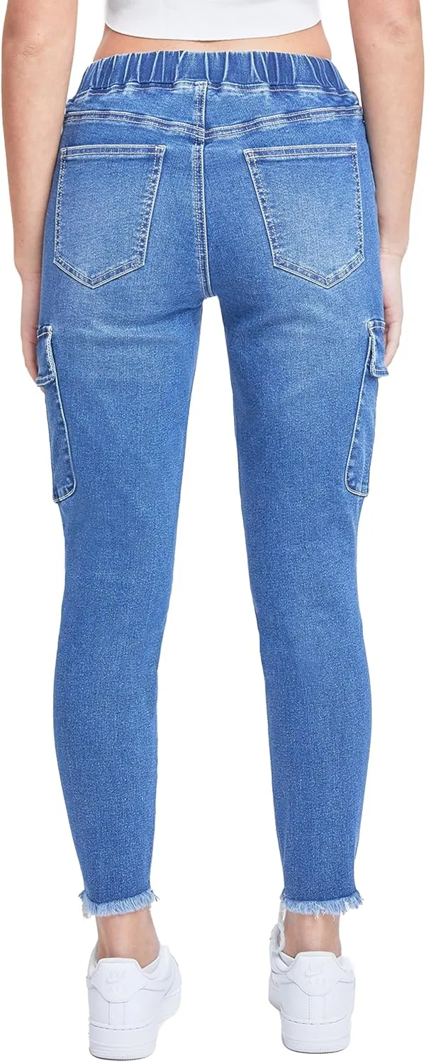 YMI Women's Skinny Cargo Jeans
