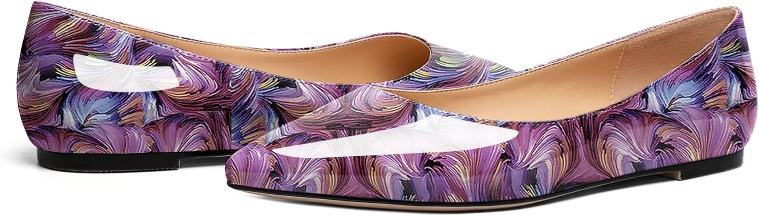 Zamikoo Flats Shoes Women, Pointed Toe Slip On Loafer Flats Shoes Pumps for Office Casual Dressy Comfortable