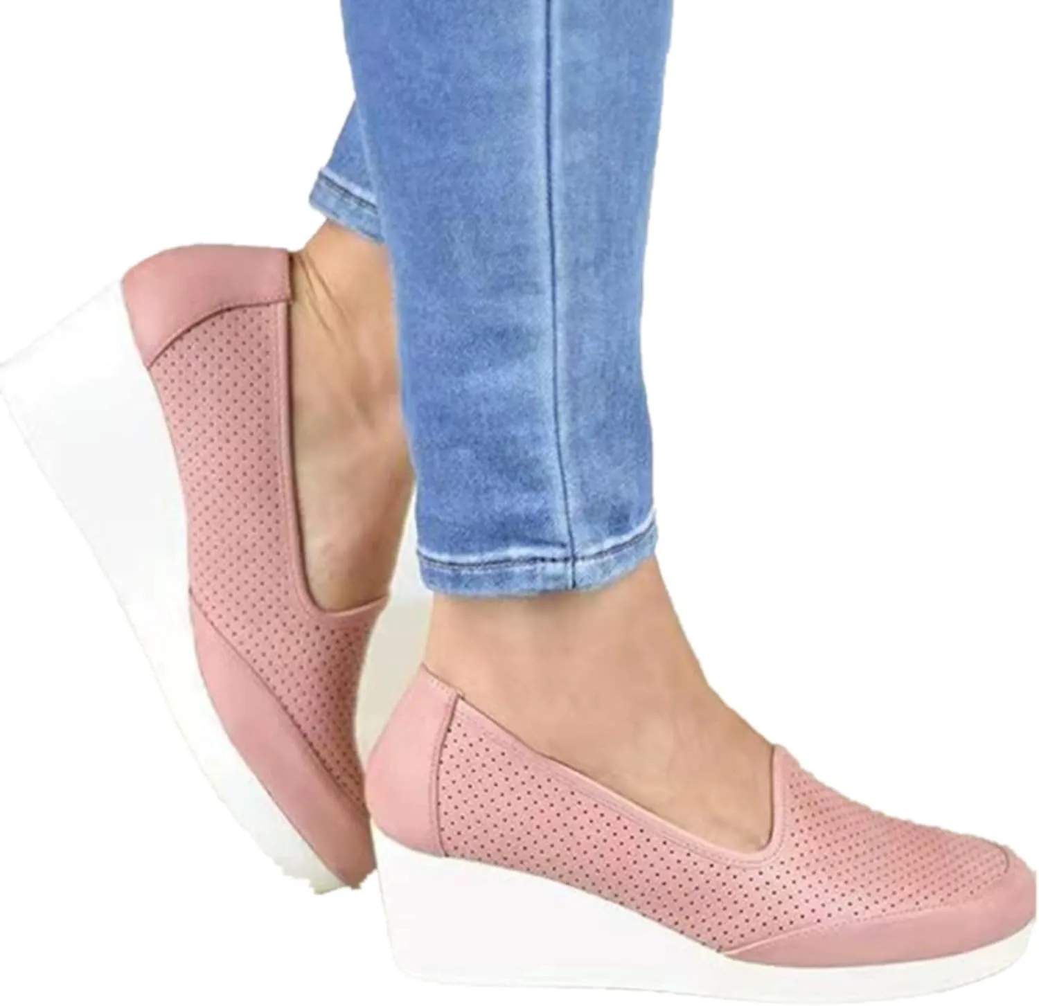 ZBYY Women's Fashion Sneakers,Summer Platform Sandals Casual Slip on Hollow Breathable Sneakers Outdoor Sport Shoes